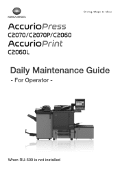 Konica Minolta C2070P AccurioPress C2070 Series Daily Maintenance Guide without RU-509