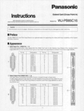 Panasonic WJPB85C16 WJPB85C16 User Guide