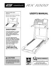 Reebok Rx 1000 Treadmill English Manual