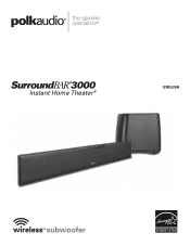 Polk Audio SurroundBar 3000 SurroundBar 3000 IHT Manual - English