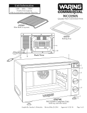 Waring WCO250X Parts List and Exploded Diagram