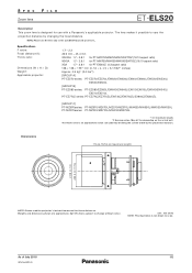 Panasonic PT-MZ670 ET-ELS20 Spec File