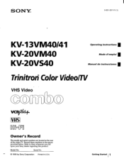 Sony KV-20VS40 Primary User Manual (English, Español, Français)