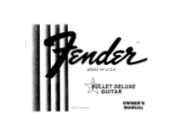 Fender Bullet Deluxe Owners Manual
