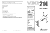 Weider 214 Instruction Manual