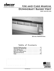 Dacor RV46 Use & Care Manuals