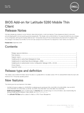 Dell Latitude 5280 BIOS Add-on version 1.11.1 for Mobile Thin Client Release Notes