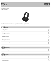 Sony MDR-XB950BT Help Guide (Printable PDF)