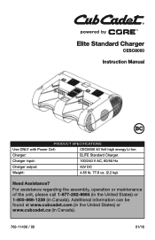 Cub Cadet CCE400 40V Dual Batter Charger Manual