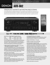 Denon AVR-982 Literature/Product Sheet