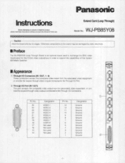 Panasonic WJPB85Y08 WJPB85Y08 User Guide