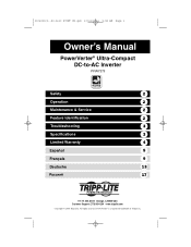 Tripp Lite PVINT375 Owner's Manual for PowerVerter Ultra Compact Inverter 932610