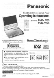 Panasonic DVDLV60D DVDLV60 User Guide