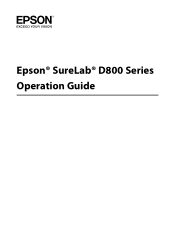 Epson SureLab D870 Operation Guide