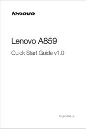 Lenovo A859 (Czech/English) Quick Start Guide - Lenovo A859 Smartphone