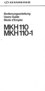 Sennheiser MKH 110 Instructions for Use