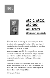 JBL ARC 30 Owners Manual English