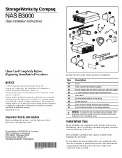 HP StorageWorks b3000 NAS b3000 - Rack Installation Instructions