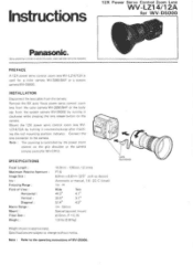 Panasonic WVLZ1412A WVLZ1412A User Guide
