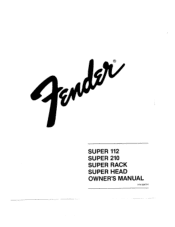 Fender Super 210 Owner Manual