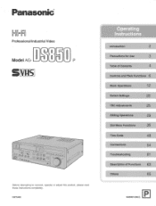 Panasonic AGDS850P AGDS850 User Guide