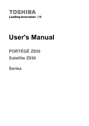 Toshiba Satellite Z930 Users Manual Canada; English