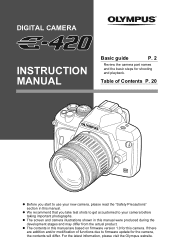 Olympus 262081 E-420 Instruction Manual (English)