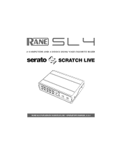 Rane SL4 SL4 Owners Manual for Scratch Live 2.5.0