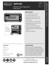 Waring WPO100 Specifications Sheet