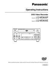 Panasonic LQMD800 LQMD800 User Guide