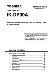 Toshiba IK-DP30A Instruction Manual