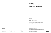 Sony PWS110NM1 Operation Guide