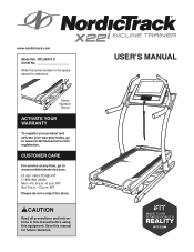 NordicTrack X22i Interactiv Treadmill English Manual