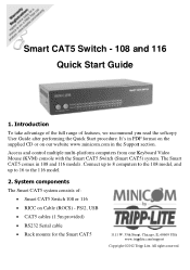 Tripp Lite 0SU22182 Quick Start Guide for Minicom Cat5 KVM Switches 933194
