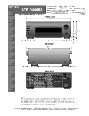 Sony STR-V555ES Dimensions Diagrams