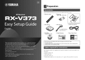 Yamaha RX-V373 RX-V373 Easy Setup Guide