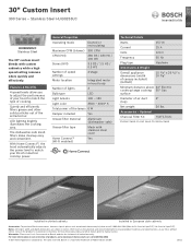 Bosch HUI30253UC Product Spec Sheet
