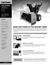 Cub Cadet 930 SWE Two-Stage Snow Thrower 900 Series Snow Throwers Brochure
