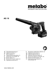 Metabo AG 18 Operating Instructions