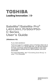 Toshiba L55-C5118 Satellite/Satellite Pro L40/L50/L70/S50-C Series Windows 10 Users Guide