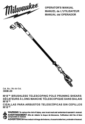 Milwaukee Tool M18 Brushless Telescoping Pole Pruning Shears Operators Manual