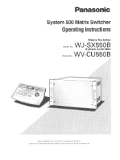 Panasonic WJSX550B WJSX550B User Guide