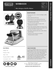 Waring WMB400X Specifications Sheet