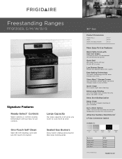 Frigidaire FFGF3023LM Product Specifications Sheet (English)