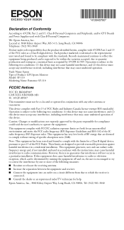 Epson SF-110 Declaration of Conformity