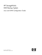 HP StorageWorks D2D HP StorageWorks D2D Backup System Linux and UNIX Configuration Guide (EH990-90918, November 2008)