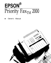 Epson PriorityFAX 2000 User Manual
