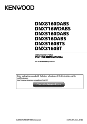 Kenwood DNX8160DABS Instruction Manual