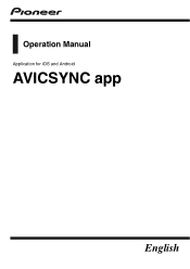 Pioneer AVIC-8201NEX AVICSYNC Operation Manual
