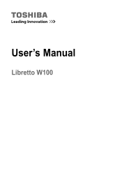 Toshiba W100 Users Manual Canada; English